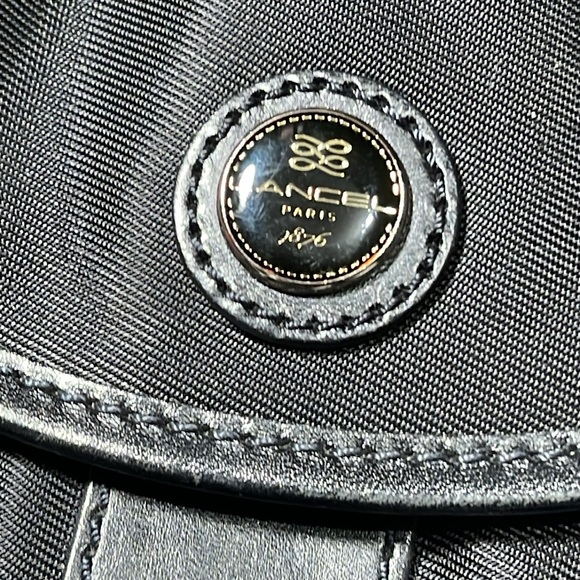 Lancel Paris leather adjustable strap cross body. Black canvas. Exceptional - Picture 2 of 5